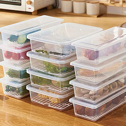 Bento Boxes Food Storage Containers with Removable Drain Plate, for Family, Tray to Keep Fruits, Vegetables, Meat, Fish Etc. Out of The Drippings(Large) - size: Large