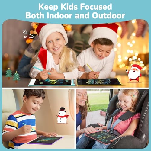 TECJOE 4 Pack LCD Writing Tablet for Kids, 8.5 Inch Toddlers Drawing Tablet - color: Blue & Pink & Yellow & Purple