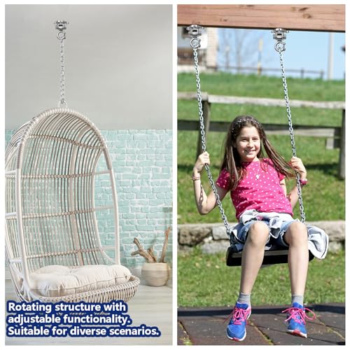 Stainless Steel Heavy Duty Swing Hanger - 180° Silent Swivel,1000LB Capacity, for Hammock Chair, Porch Swing, Punching Bag, Yoga Swing, Rust-Proof 304 Steel, Easy Install Kit (1-Pack) - size: 1 Pack