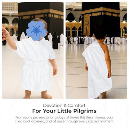 Kids Premium Ihram Luxury Set for Umrah – Soft Microfiber Children Ihram Towel Set with Anti-Lost Hand Belt and 8.5 Inch LCD Drawing Pad for Pilgrims, Hajj Mubarak Travel Essentials Umrah Gift Set - color: Kids Ihram Set_acc