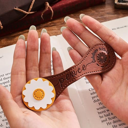 3 PCS Fruit of Spirit Magnetic Leather Bookmarks, Floral Patterns (Love Joy Peace) of Galatians, Bible-Inspired Page Markers, Double-Sided Clips, Gift for Book Lovers, Students, Book Accessories - style: Love Joy Peace