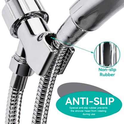 MAAYAYA Brass Ball Shower Holder, 360° Adjustable ABS Bracket, Chrome | MAYYAYA Holder: Solid Brass Swivel Ball; 360° Adjustable ABS Bracket; Universal 1/2" Connector; Fits Standard Shower Hoses - color: Chrome