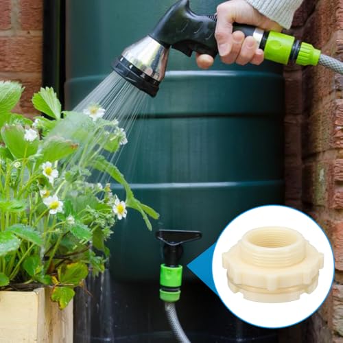 PATIKIL ABS Bulkhead Fitting NPT1.5", Bulkhead Water Tank Connector with Silicone Seal Gasket Garden Hose Fitting for Rain Bucket, Sinks, Aquariums, White - size: NPT1.5"