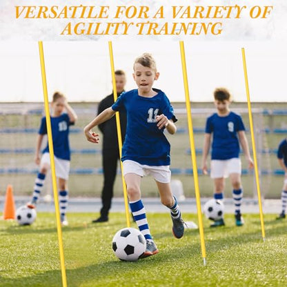 Blulu 5/10/30pcs Training Agility Poles 5ft Adjustable Soccer Training Poles Soccer Sticks Agility Equipment for Football Sport Football Speed