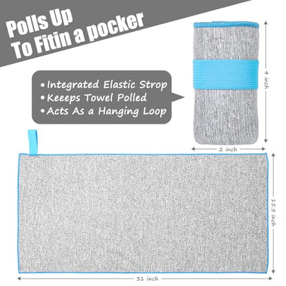 6 Pack Microfiber Gym Towels Quick Dry Lightweight Sweat Towel for Men Women Working Out Fitness Tennis Running Hiking Cycling Fishing Camping(6 Pack(Grey)) - color: 6 Pack(grey)
