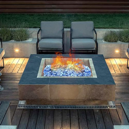 Blue Fire Pit Glass, 10 Pounds High Luster Fireplace Glass Rock | 1/2 Inch Fire Glass Rocks,Glass Rocks for Fire Pit Table, Propane Fireplaces, Fire Bowls - color: Pacific Blue, 1/2 Inch, size: 10 Pounds