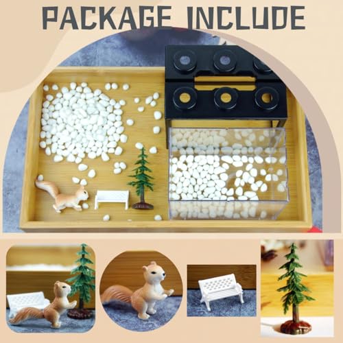 Small Sea Monkey Tank, Stackable Mini Betta Fish Tank Tinny Aquarium Kit with Aquarium Gravel, Moss Ball Tank Shrimp Tank 0.27 Gallon Acrylic Cube Fish Bowl for Shrimp Snails - color: Black