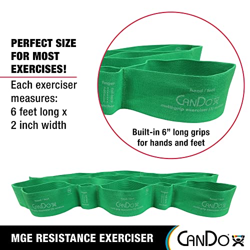 CanDo Multi-Grip 6 Foot Exercise Resistance Band with Hand/Foot Loops for Total Body Workouts, Training, Rehab, Stretching and Therapy - style: Medium