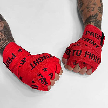Geezers Prepare to Fight Hand Wraps - color: Red, size: 4m