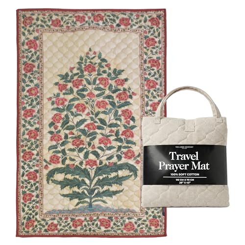 TLC NY Prayer Mat for Men & Women – Thick Padded Foldable Travel Prayer Rug, Portable & Machine Washable, Modern Design for Home, Office & Mosque Use – Ideal Ramadan & Hajj Gift, Crimson - color: Crimson Paradise