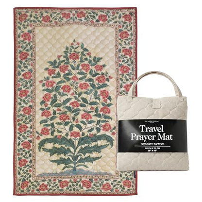 TLC NY Prayer Mat for Men & Women – Thick Padded Foldable Travel Prayer Rug, Portable & Machine Washable, Modern Design for Home, Office & Mosque Use – Ideal Ramadan & Hajj Gift, Crimson - color: Crimson Paradise
