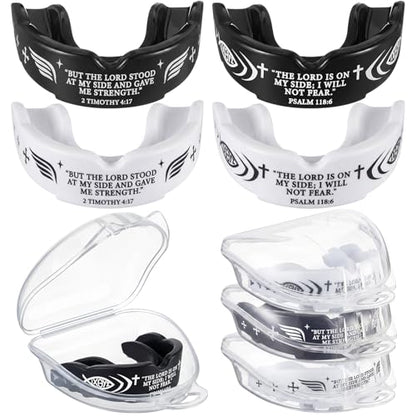 Konohan 4 Pcs Mouth Guard - Cross Sport Mouthguard with Case Christian Mouthguards Teeth Armor Sport Game Guard for Youth Football Boxing Lacrosse Football Basketball Wrestling Rugby Taekwondo