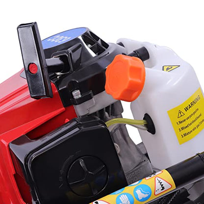 Auger Post Hole Digger, Gas Powered Earth Post Hole Digger Post Holes Earth Digger Petrol Drill Borer Bulb Planting Drill Fence Hole Maker Machine (63CC 3HP 2.2KW Single Leaf) - size: 63CC 3HP 2.2KW Single Leaf