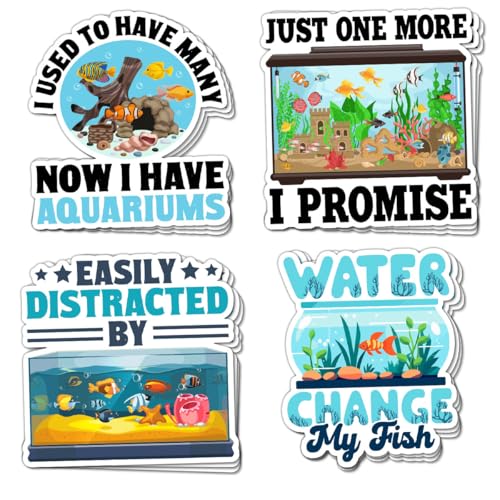 (12pcs-3in) Funny Fish Tank Sticker Stickers Aquarium Humor Gift Designs 3D | Gifts For Parents Friends Brothers Sisters Aquarists For Laptop Water Bottle Tumbler Notebook Journal Scrapbook Phone Case PC - color: Ft2, size: 3 Inches