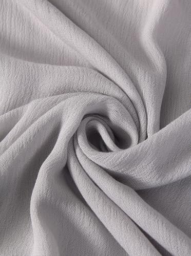 Cotton Linen Plain Hijab Scarf For Women,Muslim Viscose Crinkle Edge With Fringe,Summer Beach Wrap Headwraps Shawl - color: 56#lightgrey