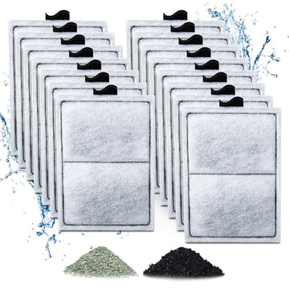 15 Pack PF-L Filter Cartridges Compatible with Top Fin Silenstream PF20, PF30, PF40 and PF75 Power Filters, Remplacement Aquarium Carbon Cartridge with Zeolite