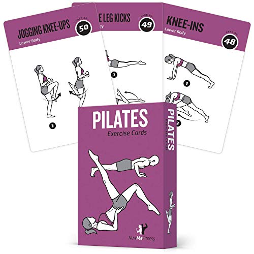 NewMe Fitness Pilates Workout Cards, Instructional Fitness Deck for Women & Men, Beginner Fitness Guide to Training Exercises at Home or Gym - style: Pilates