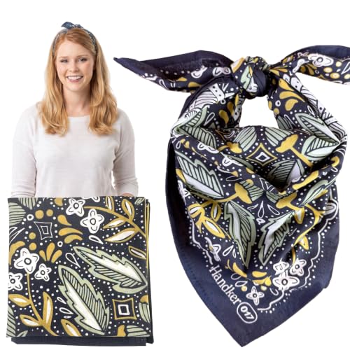 Handker Bandana Cotton Hair Scarf & Head Bandanas for Women & Men - 22"x22" - color: Amelia