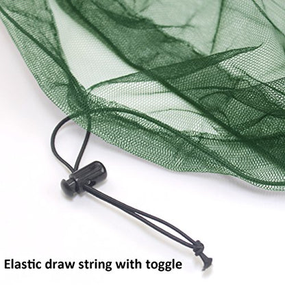 Anvin Mosquito Head Mesh Nets Gnat Face Netting for No See Ums Insects Bugs Gnats Biting Midges from Any Outdoor Activities, Works Over Most Hats (3pcs, Navy Green) - color: Navy Green