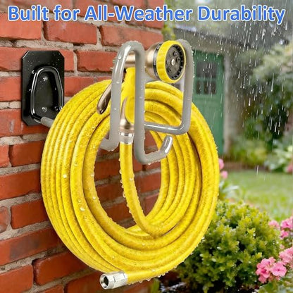 2pcs Garden Hose Holder with Tool Hook - Heavy Duty Water Hose Reel with Nozzle Storage Design, Wall Mount Hose Hanger Water Hose Holders for Outside Yard Storage - color: 2pc Gray