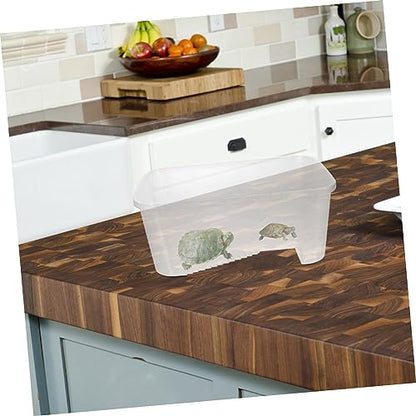 Turtle Tank Reptile Box with Basking Platform Durable Plastic Turtle Case for Breeding and Feeding for Tortoises and Frogs Container