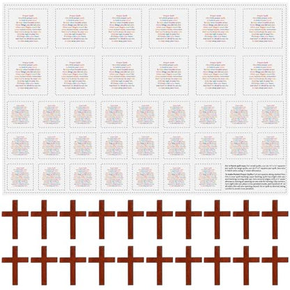 Ceenna Pocket Prayer Quilt Panel Squares with Small Wooden Crosses Mini Scripture Pocket Prayer Quilt Religious Spiritual Gift for Friend Family Easter Reward Gifts Easter Basket Stuffers(Classic) - style: Classic