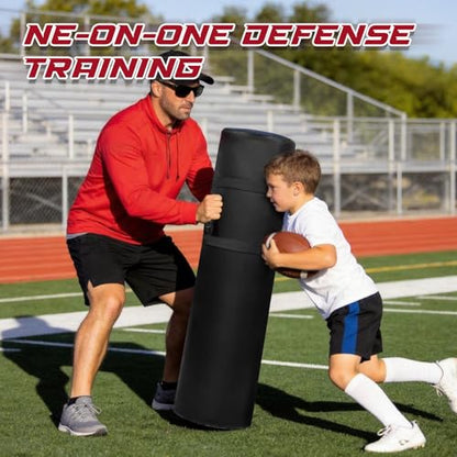 Tackling Dummies for Football Heavy Duty PU Leather Tackle Dummy with High Density Foam and Handles 12 * 48 Inch Tackle Equipment for Youth Football, Contact Drills, Martial Arts