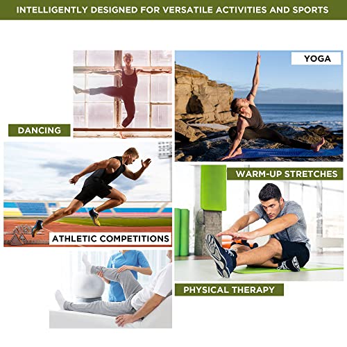 RDX Yoga Stretching Strap, Ankle Ligament Stretcher Belt with Loops Ligament Stretch Band, Fitness Leg Stretcher for Plantar Fasciitis, Foot Stretch Assist for Hamstring, Flexibility Exercise - color: Red