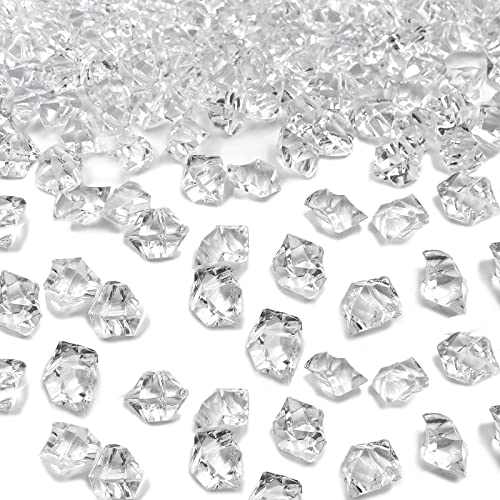 1000Pcs Reusable Fake Ice Cubes Artificial Acrylic Crystal Cubes for Wedding Decor Photography Props Vase Fillers | For Centerpieces, Artificial Ice Table Scatter, Fake Crushed Ice, Acrylic Vase Fillers Decorations - color: 11*14mm-1000pcs