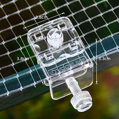 2 Pieces Fish Tank Screen Net Holder Clamp Anti-Jump Net Mounting Clip Multifunctional Transparent Acrylic Clamps Fish Tank Glass Cover Clips