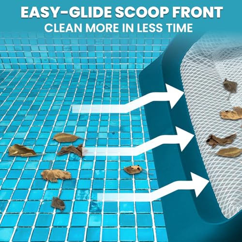 17.5" Ultra Fine Mesh Pool Net Skimmer, Deep Bag Leaf Rake (No Pole) | Extra Wide Scoop Edge, Plastic Reinforced frame, Double Layer Diamond Deep Net for Swimming Pool Cleaning Leaves, Debris - size: Diamond Pool Rake