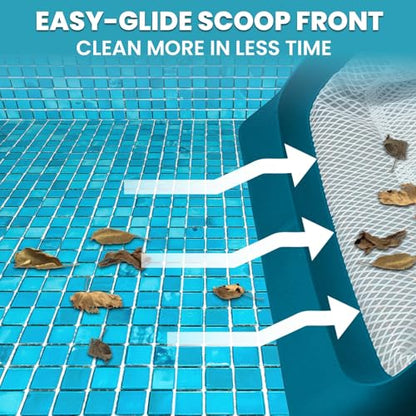17.5" Ultra Fine Mesh Pool Net Skimmer, Deep Bag Leaf Rake (No Pole) | Extra Wide Scoop Edge, Plastic Reinforced frame, Double Layer Diamond Deep Net for Swimming Pool Cleaning Leaves, Debris - size: Diamond Pool Rake