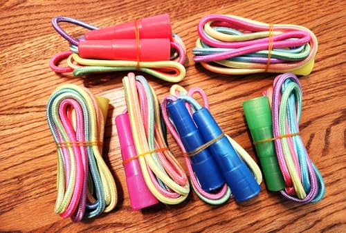 5-Pack Adjustable Nylon Jump Ropes - Tangle-Free for Cardio Workouts, Gym Training, and Home Fitness, Lightweight with Non-Slip Handles