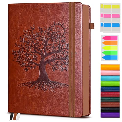 Vintage Leather Journal with 300 Numbered Pages,A4 Lined Journal for Men Women,Daily Journals for Writing,College Ruled Notebook for Work,School,Note taking,Travel Diary,Large (8.5" X 11.3") - color: Brown, size: A4 (8.5in X 11.3in)