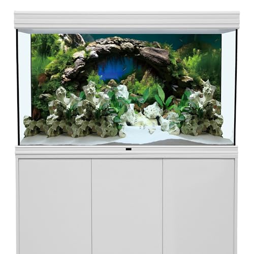 36x18 in Arch Stone Aquarium Backdrop Aquatic Plant Fish Tank Background - size: 36x18in/90x45cm