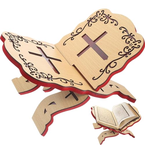 Wooden Folding Bible Stand Quran Holder 13x9.1 – Prayer Book Stand for Table Church Chapel Supplies