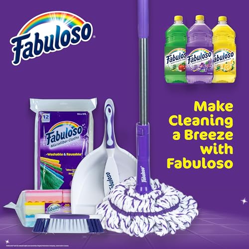 Fabuloso Compact Hand Scrub Brush, White and Purple, 6 Inch | Easy-grip rubber texture with firm bristles for kitchen, bathroom, tile, and baseboards - size: Hand-Held Scrub Brush