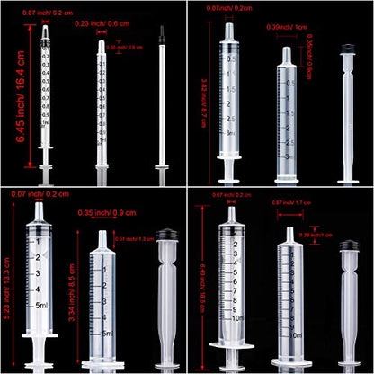 Frienda 20 Packs Syringes Without Needles,1 Ml/ 3 Ml/ 5 Ml/ 10 Ml | Large Plastic Measuring Tools for Food, Horse Care, Lab Dispensing, Graduated Markings, Reusable Multipurpose Applicators - size: 1 ml/ 3 ml/ 5 ml/ 10 ml