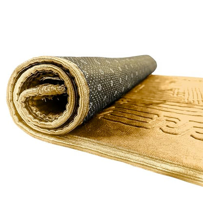Empire Home Islamic Prayer Rug Oversized Soft Thick Plush Musalla Mat - for Men Women Childred - سجادة صلاة (Beige) - color: Beige