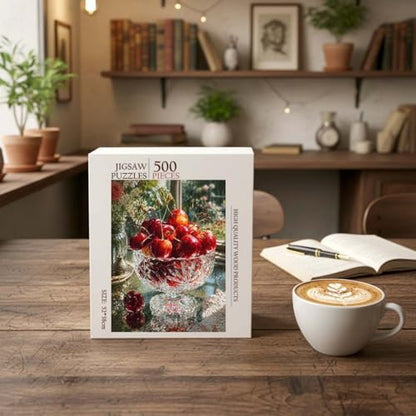 Cherry Kitchen Cooking Lovers Food Jigsaw Puzzle - 500 Pieces Wooden Puzzle for Adults, Wall Art Gift, Finished Size: 20 x 15 Inch - color: Cherry Kitchen Cooking Lovers - 500 Pieces