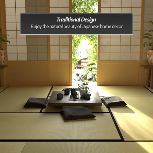 Red Lantern 3' x 3' Half Size Tatami Mat - size: 3' x 3' (Rectangular)