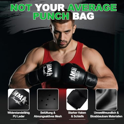 Freestanding Punching Bag with Gloves, 70'' Heavy Boxing Bag with Stand for Adult Teens, Standing Women Men Inflatable Kickboxing Bags for Beginners Training MMA Muay Thai Fitness - style: Kick Printing