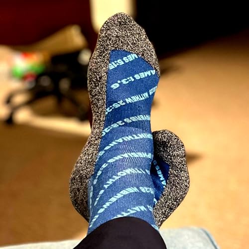 Men's – Christian Crew Socks for Men with Scripture | Moisture-Wicking | Easter Gift Idea - color: Faith Verses