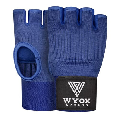 WYOX Boxing Hand Wraps Inner Gloves & Curved Focus Mitts Bundle for Men & Women Adults – 80cm Wrist Support, Gel Padding, MMA Muay Thai Kickboxing Training Gloves & Pads