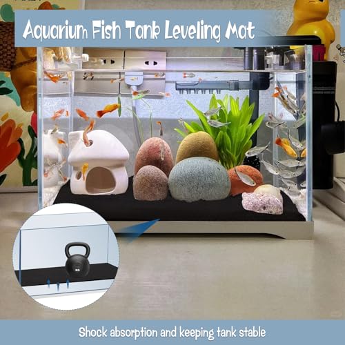 3 Packs 21.7 x 13.8 Inch Aquarium Fish Tank Leveling Mat, 5mm Thick Fish Tank Mat for Shock Absorbing Compressible Nonslip Neoprene Mat Aquarium Bottom Pad, Easy to Cut, Stability
