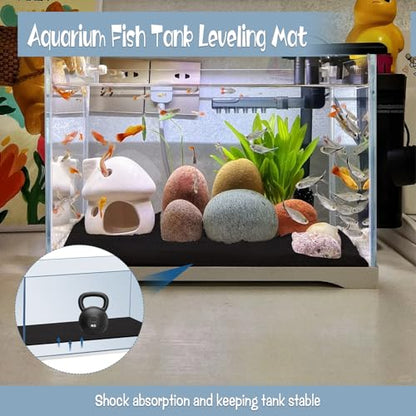 3 Packs 21.7 x 13.8 Inch Aquarium Fish Tank Leveling Mat, 5mm Thick Fish Tank Mat for Shock Absorbing Compressible Nonslip Neoprene Mat Aquarium Bottom Pad, Easy to Cut, Stability