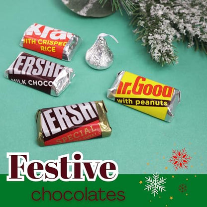 Hershey's Holiday Countdown, Christmas Chocolate Advent Calendar, 7.44 OZ | Miniature Candy Bars, Festive Activity, Individually Wrapped, Box, White Elephant Gift