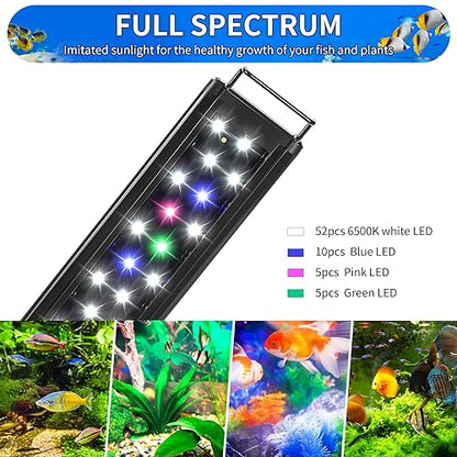 AQUANEAT LED Aquarium Light Full Spectrum for 30 Inch to 38 Inch Fish Tank Light Fresh Water - size: 30"-38"