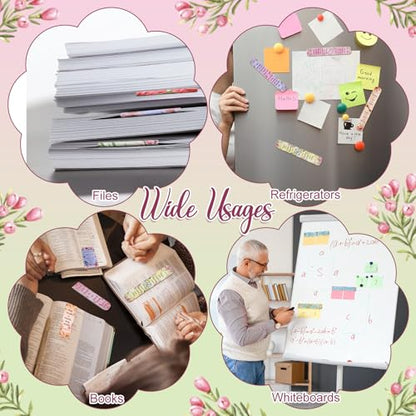 Zonon 48 Pcs Bible Verse Magnetic Bookmarks Christian Flower Style - style: Flower Style