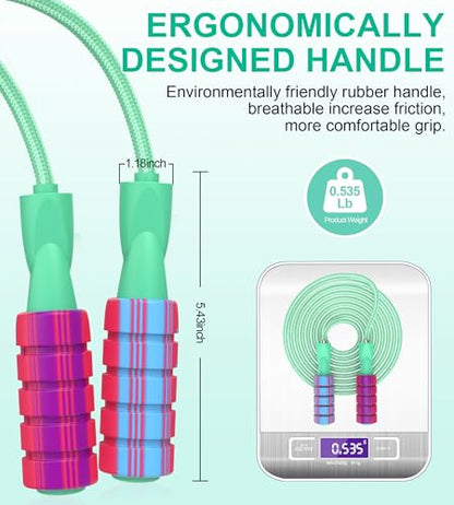 Jump Rope for Women Men, Fitness Jumprope for Women Workout, Adjustable Adult Exercise Skipping Rope - color: Green